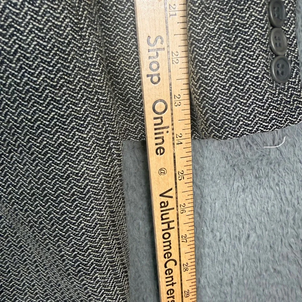 Giorgio Armani Blazer Mens 44 Grey Herringbone Virgin Wool Le Collezioni Italy